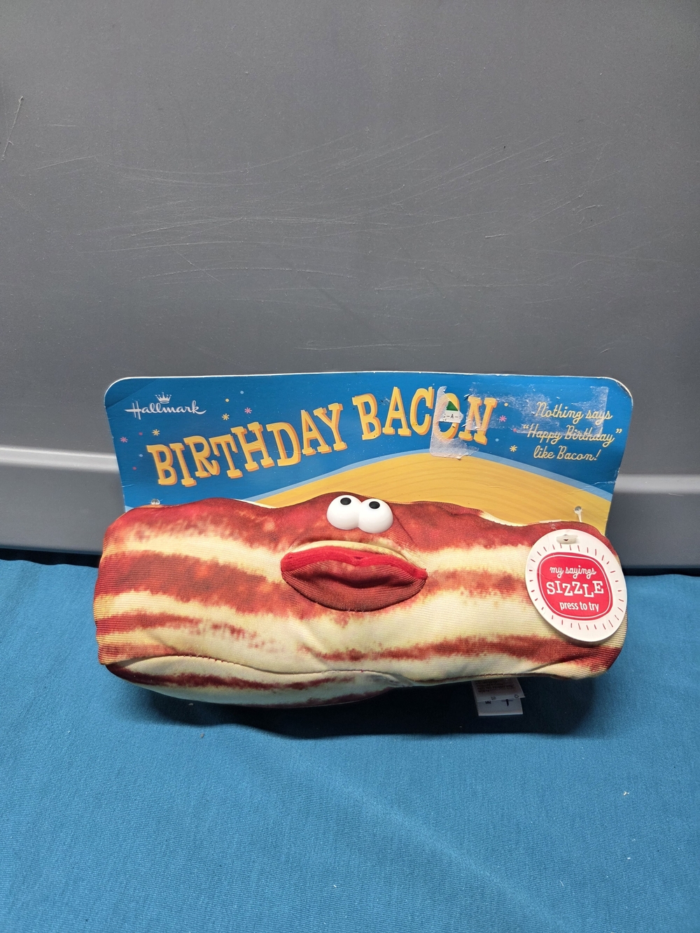 Hallmark Birthday Bacon Plush Toy - Red, Cream